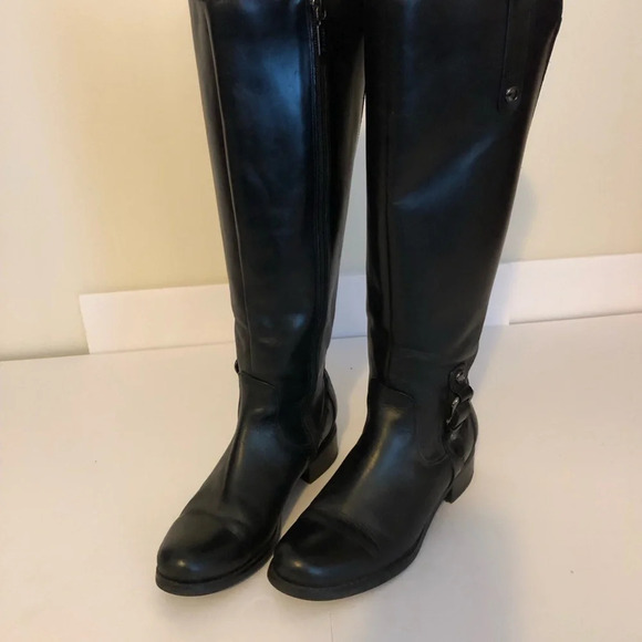 BLONDO Black Leather Riding Knee Boots w/Aquaprotect Women's Size 6 - Picture 1 of 16